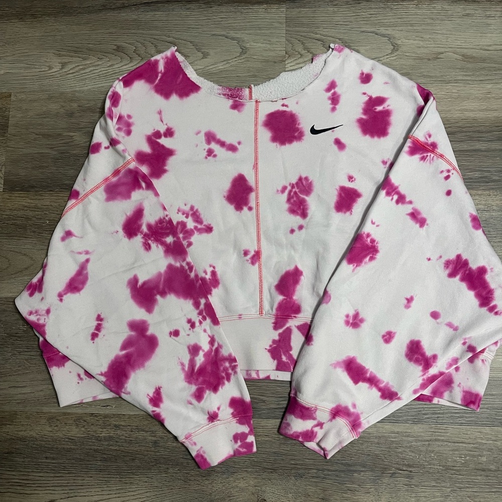 Nike Women's Fuchsia Tie-Dye Sweatshirt Size L